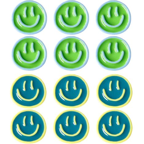 12 aimants pour réfrigérateur, résine, motif sourire, 6 cm x 1,5 cm, usage salle de classe, cuisine, bureau (1/5)