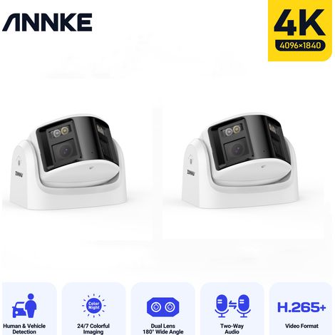 ANNKE 4K 2Camera Panoramic Dual Lens Outdoor IR Security Protection H.265+ 2 Way Audio CCTV Surveillance Video Camera Poe Wide View (1/5)