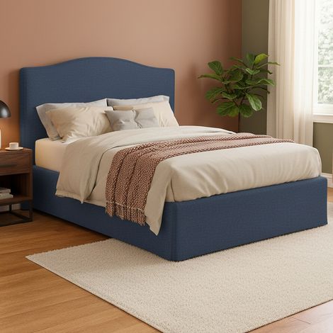 Cama de Matrimonio Bebington, Desenfundable, Hecho en Italia, azul (1/5)