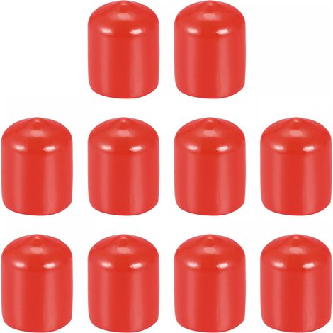10 Paquet 5/8" ID Rouge Vis Filetage Protecteurs Caoutchouc (1/5)