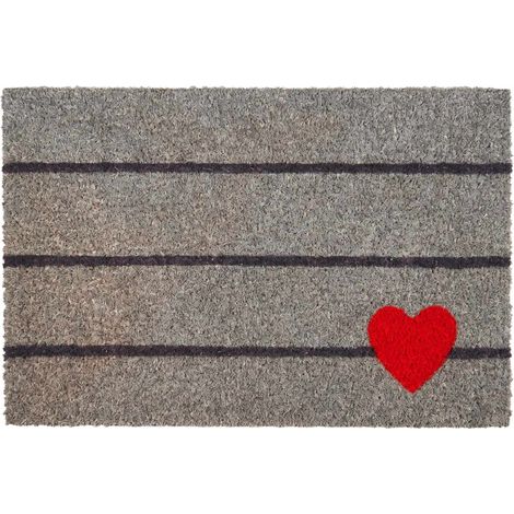 Zerbino in fibra di cocco con motivo decorativo, 60x40 cm, retro antiscivolo (1/5)