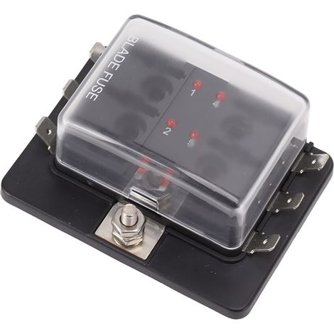 Coffret fusibles voiture 32V courant continu ATC ATO imperméable porte-fusible à lames avec témoin LED pour véhicules et navires 6 circuits (1/5)