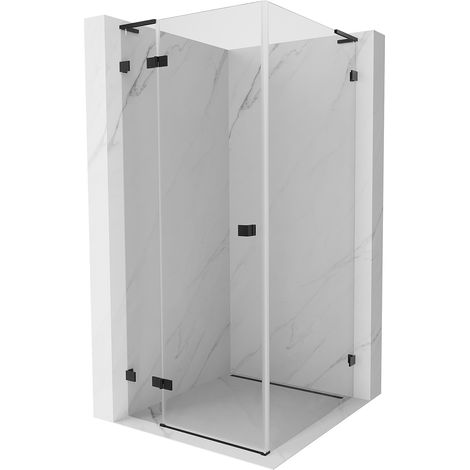 Mexen Lunar L Duschkabine Schwenktür links 100 x 100 cm, transparent, schwarz - 834L-100-100-70-00-L (1/5)