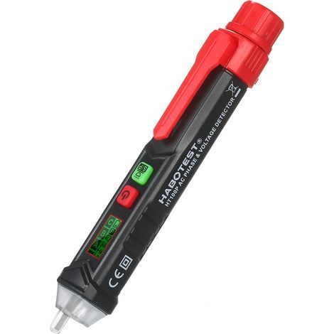 HABOTEST HT100P Crayon de test sans contact LCD Testeur de tension numérique Phase AC et détecteur avec alarme sonore et lumineuse Électroscope portable de type stylo NCV Réglage de la sensibilité Séq (1/5)