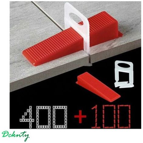 d’aide à la pose de carrelage, 400 Clips, 100 Cales Réutilisable pour la Pose de Carreaux épaisseur 3–12 mm (1/4)