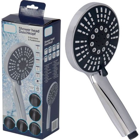 Soffione Doccia Tropical Doccetta Silver Diametro 12cm Universale 5 Funzioni (1/3)