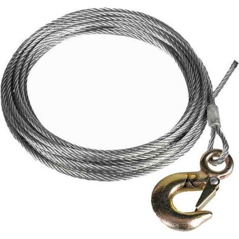 Câble Acier 10m D.5 mm avec Crochet - Résistant et Durable - Idéal pour Fixations et Accroches - D-Work