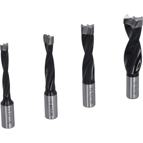 Lot de 4 fraises à queue HSS pour bois dur, bois tendre, plastique, contreplaqué, 6, 8, 10, 15 mm (1/5)