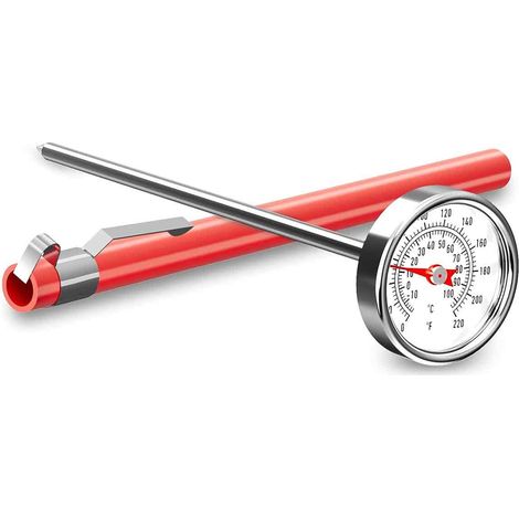 Thermomètre à viande pour grillades et cuisson, thermomètre alimentaire à cadran avec sonde, thermomètre de cuisine en acier inoxydable pour barbecue, bœuf, lait, boissons, 1 pièce (1/5)