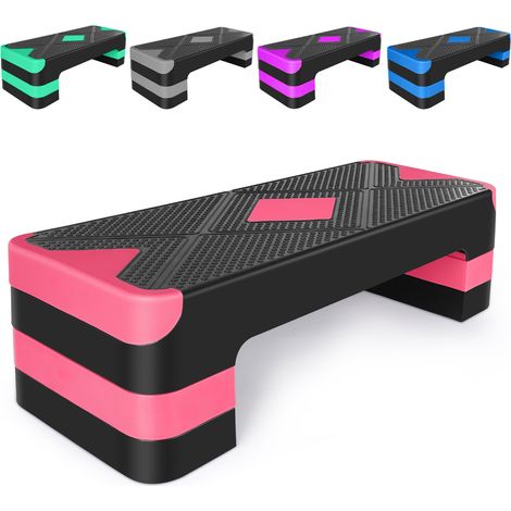 Plateforme d'exercice aérobique réglable en ABS durable avec 3 hauteurs, 68,5 cm x 27,9 cm (1/5)