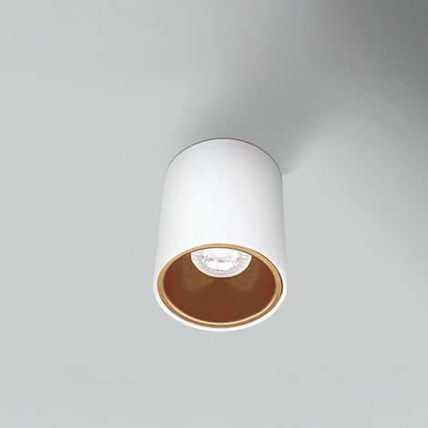 Spot Essentiel Rond Blanc Intérieur Cuivré (1/3)