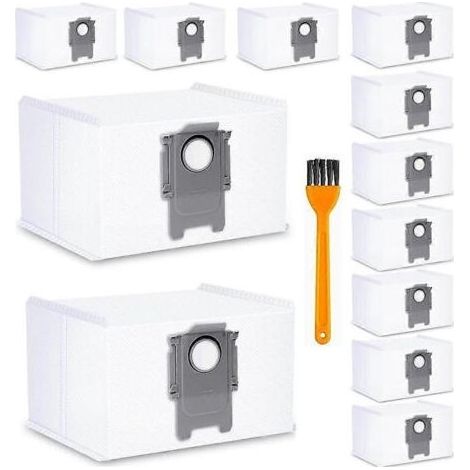 Lot de 12 sacs à poussière de rechange pour aspirateurs Roborock S7 MaxV Ultra / S7 Pro Ultra / Q7 Max+ / Q7 Max+ Plus / Q7 Max / Q5+ (1/5)