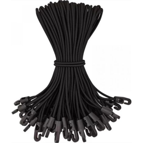 Lot de 50 tendeurs élastiques avec crochets, tendeurs en caoutchouc avec crochets pour bâche de piscine de haute qualité (1/5)