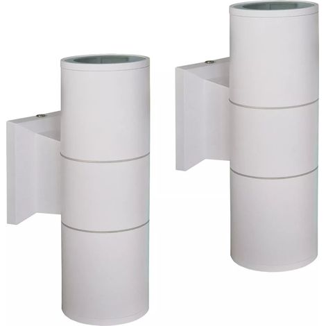 Coppia Lampade per Parete IP54 Up & Down 60W vari modelli esterno minimal Bianco