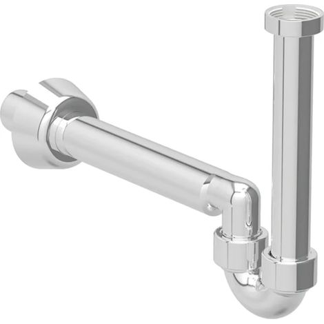Sifone cromato curvo Geberit per lavabo e bidet, scarico orizzontale orientabile  Ø 40 x 11/4