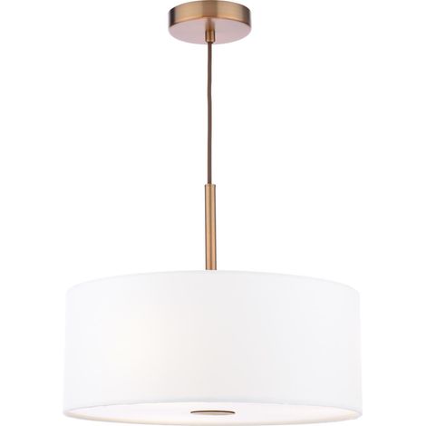 Dar Isla Suspension Isla à 3 lumières, abat-jour bronze antique et ivoire, 40 cm (1/5)
