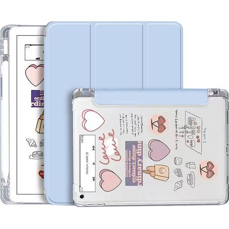 Coque Compatible iPad 10.2 Pouces - Coque Transparente avec Fonction Veille/Réveil Automatique et Support Réglable - Pour iPad 2019 2020 2021 - 1 Pièce (1/5)