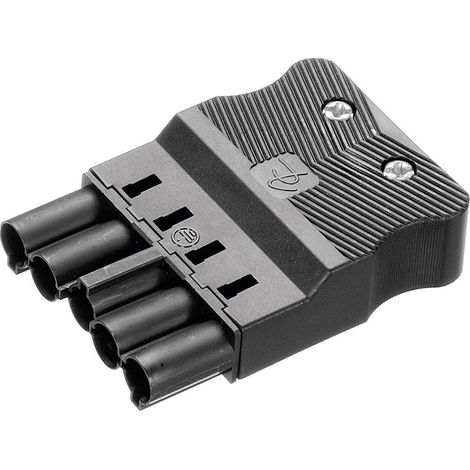 Adels-Contact 18004 Netz-Steckverbinder AC Stecker, gerade Gesamtpolzahl: 4 + PE 16 A Schwarz 1 St. (1/3)