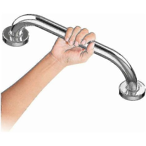 Barre d'appui de toilette de 25 cm en acier inoxydable chromé, barre d'appui de salle de bain, poignée de douche, poignée de baignoire, barres d'appui de salle de bain-AquaForge (1/5)