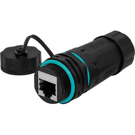Connecteur de câble réseau RJ45 droit IP68 Cat5/Cat6 (1/5)