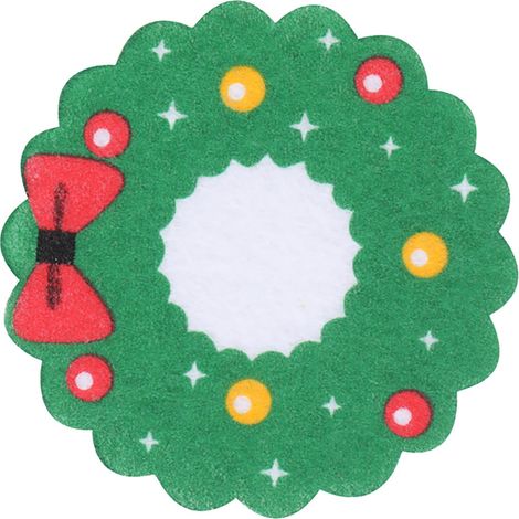 Sous-Verre - Feutre Non Tissé - Motif Flocon De Neige Arbre De Noël - Pour Tasses Et Verres - Décoration De Fête De Fin D'Année - Lot De 1 (1/5)
