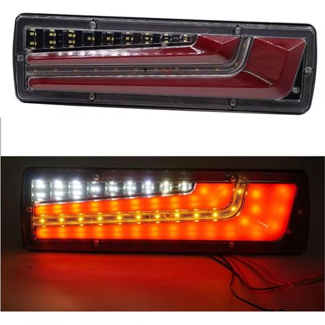 Applicable Feux Arrières Auto Lot de 2 feux arrière LED 30 cm 12-24 V pour camion feux arrière indicateur freinage lampe signalisation remorque caravane camion tracteur camping-car Feu Arrière De Voit (1/2)