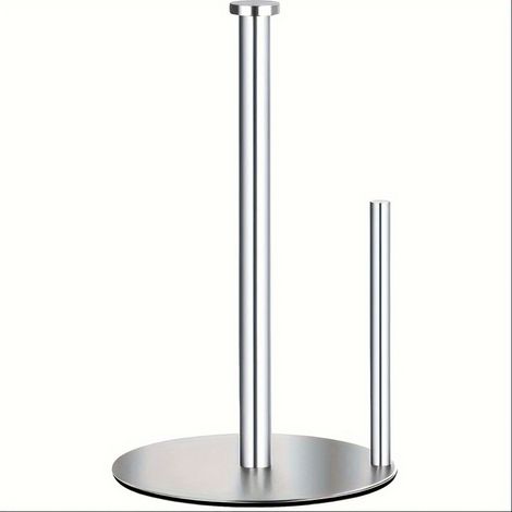 Porte-rouleau en acier inoxydable argenté, porte-papier toilette et support de cuisine (1/5)