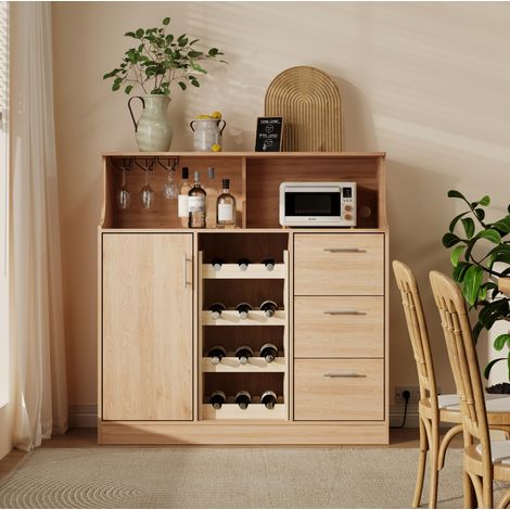 Aparador bar con botellero, enchufe y LED OKMYHOME (1/5)