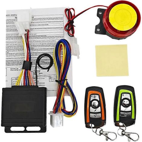 Sistema de alarma para motocicleta de 12 V CC, kit antirrobo para motocicleta, sistema de alarma de seguridad de 120 dB con sensor de vibración integrado. (1/5)