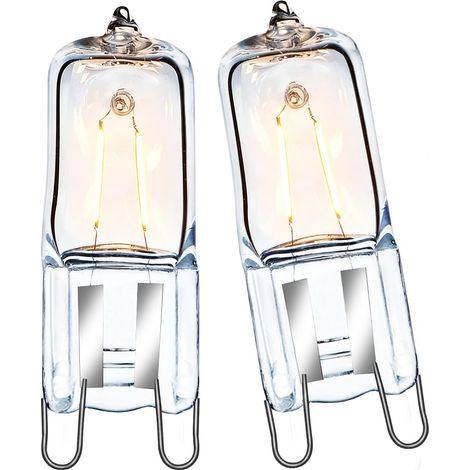 Lot de 2 ampoules halogènes pour four – 40 W, 300 °C, culot G9, 230 V – Compatibles Whirlpool, Electrolux, Neff, AEG, Bosch – Résistantes aux hautes températures (1/4)