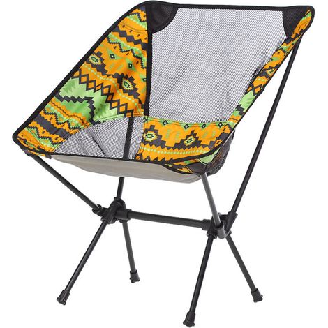 Chaise de camping portable améliorée, ultralégère, pliable, dossier haut, chaise de camping avec maille en nylon et appuie-tête et poche pour pique-nique, plage, pêche, voyage (rouge B) (1/2)