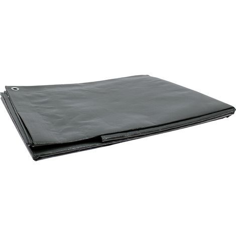 Bâche tressée ultra lourde, poids 240-260 g/m², coloris vert gris, dimensions 6 x 10 m