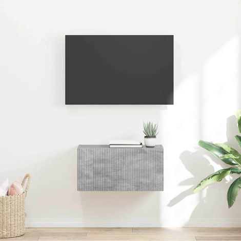 Mueble de TV Montado en la Pared Concreto 60 x 31 x 29,5 cm