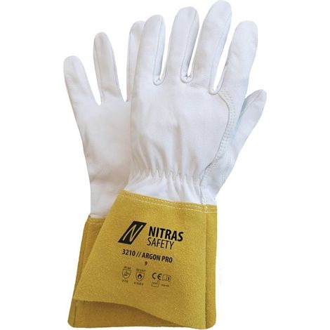 NITRAS Schweißerhandschuhe ARGON PRO Gr.9 grau/ocker (1/4)