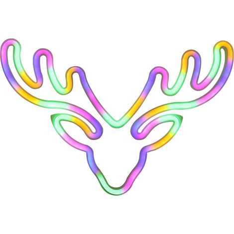 Neon Lumineux Noel - 35x2x23 5 Cm - Alimentation Piles AA Ou USB - Pour Decoration Murale Interieure - 1 Unite (1/5)