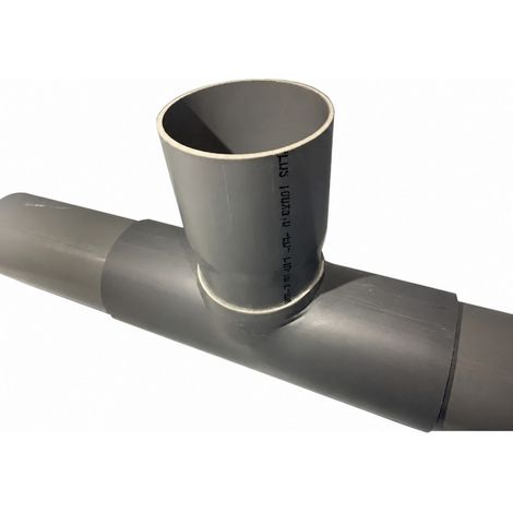Sella di ramificazione in PVC 140x125 mm a 90 gradi, lunga 38 cm (1/2)