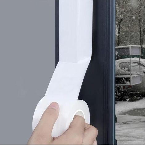 Blanche Bande d'étanchéité pour fenêtres et portes, 5 cm x 20 m, idéale pour l'hiver. Isolation thermique et étanchéité pour fenêtres et portes, compa (1/5)