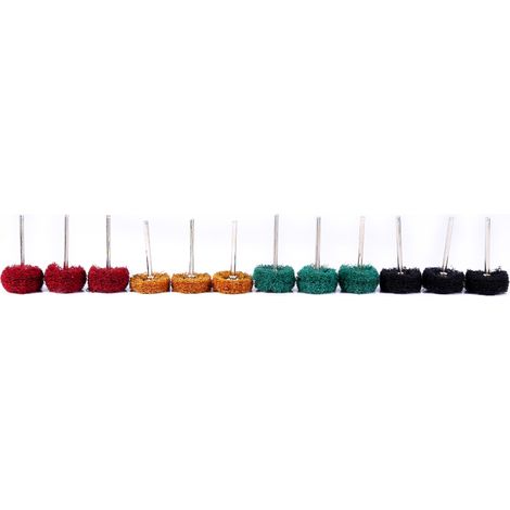 T-förmige Mini-Scheuerbürstenköpfe: je 3 Stück in den Farben Rot, Grün, Schwarz und Braun. (1/5)