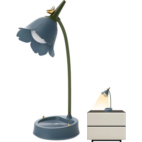 CCYKXAFlower Desk Lamp, Flexible Rechargeable LED Table Light For Kids Dimmable Student Beacon With 3 Color Temperatures, Touch Control Reading Light (1/5)
