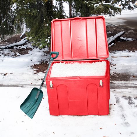 Bac à sable incendie/ à sel de déneigement 140l + pelle (1/4)