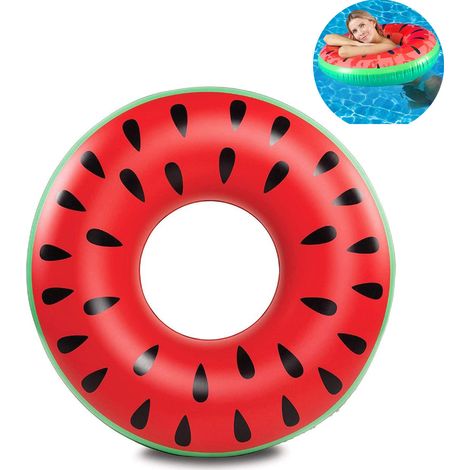 Bouée adulte Bouée pastèque Bouée rouge Bouée Bouée Matelas gonflable Jouets aquatiques Tapis flottant pour piscine (1/5)