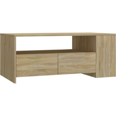Mesa de centro madera de ingeniería roble Sonoma 102x55x42 cm vidaXL