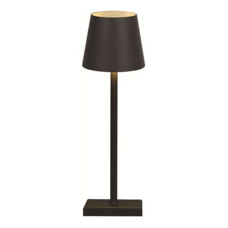 Lampe de table LED sans fil rechargeable, lampe de bureau alimentée par batterie 5200mAh, lumière portative en métal USB, mini petite lampe de chevet pour restaurant extérieur bar café, Noir (1/5)