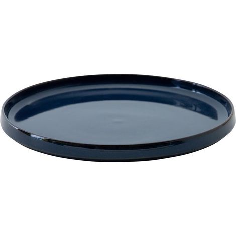 Plateau de fleurs en céramique bleu de 21 cm de diamètre extérieur, adapté aux bacs à fleurs intérieurs et extérieurs, 1 pièce (1/5)