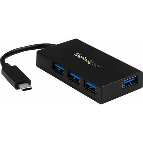 StarTech.com HB30C4AFS hub de interfaz USB 3.2 Gen 1 (3.1 Gen 1) Type-C 5000 Mbit/s Negro