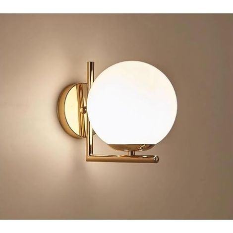 Lampes murales en verre Décoration Balcon Salon Mur Sconces avec E27 Base Lumière chaude Lumière murale,Doré (1/4)