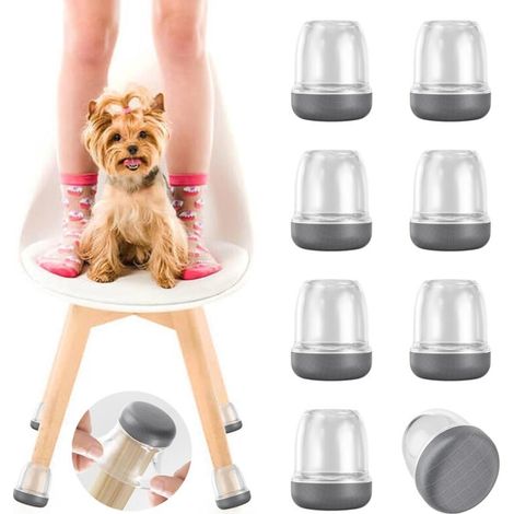 Stuhlbeinschoner für Teppich- und Hartholzböden, 16-teiliges Set Möbelbeinschoner, die den Lärm reduzieren können, 14–19 mm