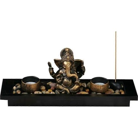 Résine Éléphant Jardin Roche Porte-Bougie, Décoration Extérieure pour Espace Harmonieux, Support Bougie Animalier, Art de Jardin Zen, Ornement Paysager. (1/4)