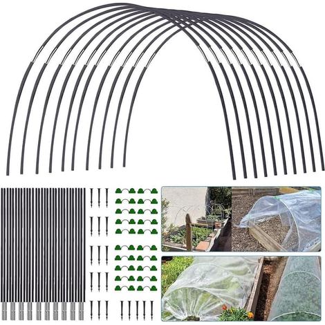 Arches de jardin en filet, arches de serre, arches de serre pour jardin, arches de serre à monter soi-même, cadre de support pour tunnel de jardin 30 pièces (10 pièces) - couleur (1/5)