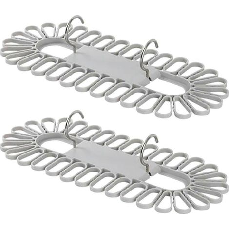 Lot de 2 séchoirs à chaussettes résistants, gain de place, multifonctionnels, avec 32 pinces pour suspendre les sous-vêtements. (1/5)